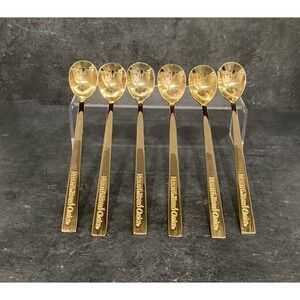 6 Nescafe Taster's Choice 24K Gold Plated Measuring Stir Spoon 9" Ltd Edition